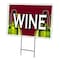 Signmission Wine Yard Sign & Stake outdoor plastic coroplast window, C-1824 Wine C-1824 Wine - alternate 1